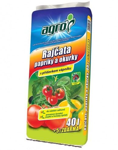AGRO-Substrat für Tomaten, Paprika und Gurken 40l + 5l gratis