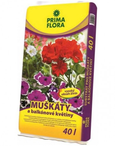 PRIMAFLORA Substrat für Geranien und Balkonblumen 40l
