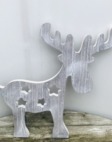 Rentier aus Holz geschnitzt 40cm