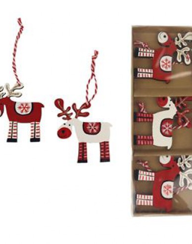 Hölzerne dekorative Rentiere zum Aufhängen 3pcs