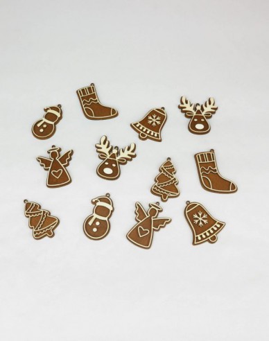 Lebkuchenset Nr.1 - Schachtel mit Weihnachtsschmuck