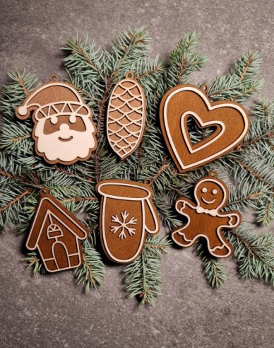 Lebkuchenset Nr.2 - Schachtel mit Weihnachtsschmuck