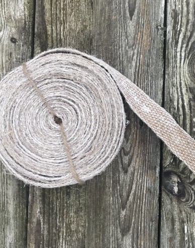 Elfenbeinfarbenes Juteband 3cmx1m - Meterware