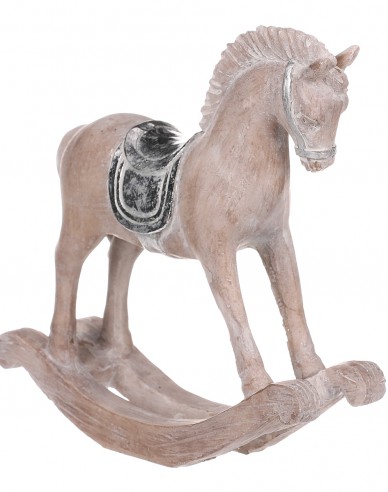 Dekoratives Schaukelpferd mit Silbersattel