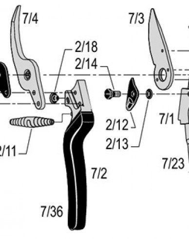 FELCO 7/1 Komplette Griffmontage ohne Klinge FELCO 7