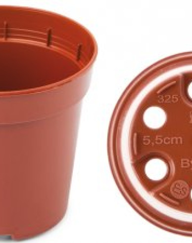 Kugelförmiger Terrakotta-Blumentopf aus Kunststoff, Durchmesser 5,5 cm