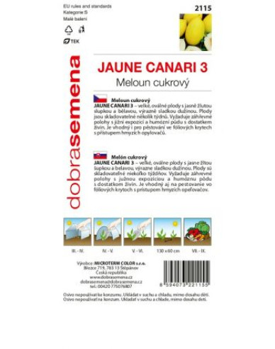 Dobrá semená Zuckermelone Jaune Canary