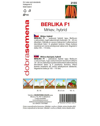 Dobrá semená Karotte Berlika F1