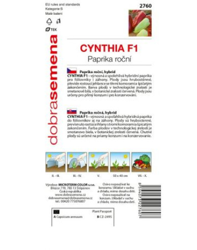 Dobrá semená Paprika  Cynthia F1