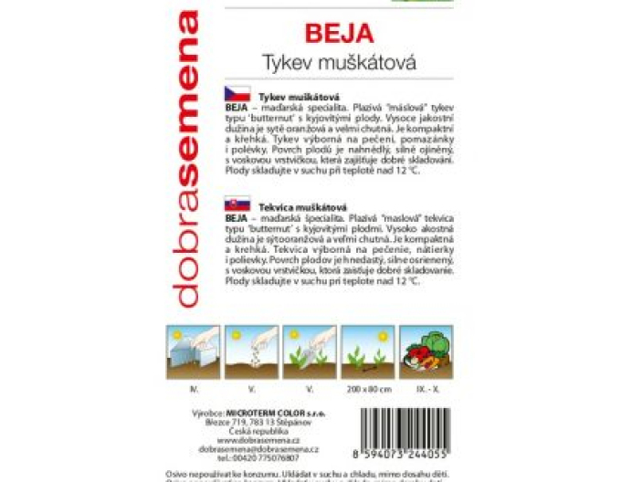 Dobrá semená Muskatkürbis Beja