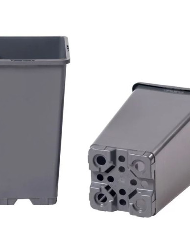 Kunststoffblumentopf hoch quadratisch schwarz 1,7l, 11 x 19 cm