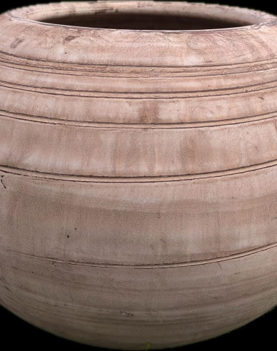 Tontopf hellbraun Kugel L