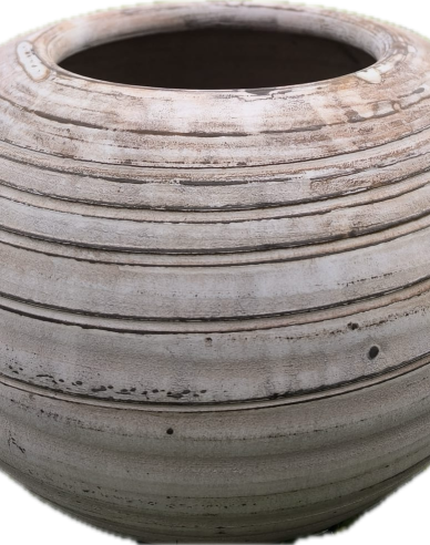 Tontopf hellbraun Kugel S