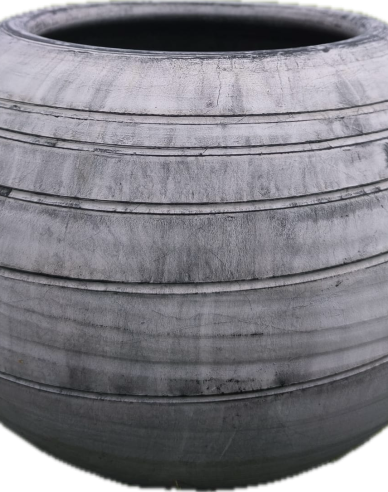 Tontopf grau Kugel L