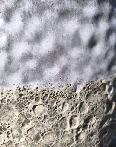 Keramischer Blumentopf M - weißes Dekor