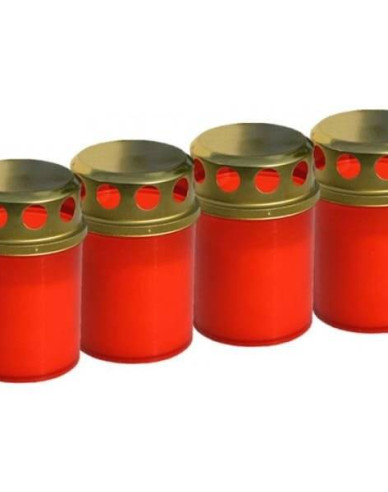 Rote Grabkerze aus Kunststoff – 40 Stück