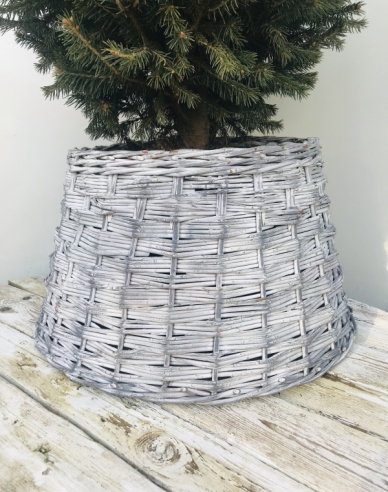Weidenkorb weiß-grau