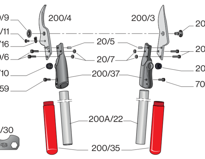 FELCO 200A-40 Zweihand-Astschere