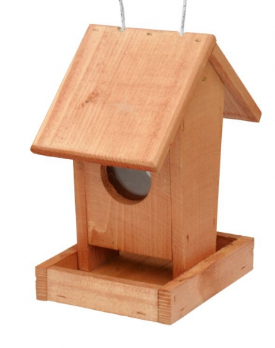 Hängendes Vogelfutterhaus braun