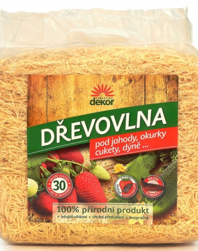 Forestina Holzwolle 850g unter Erdbeeren, Zucchini