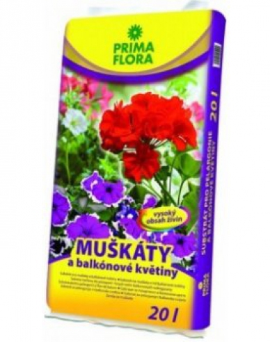 PRIMAFLORA Substrat für Geranien und Balkonblumen 20l